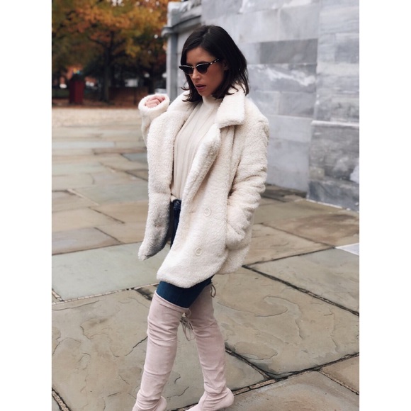 Myra Ivory Faux Fur Teddy Coat - Picture 8 of 8